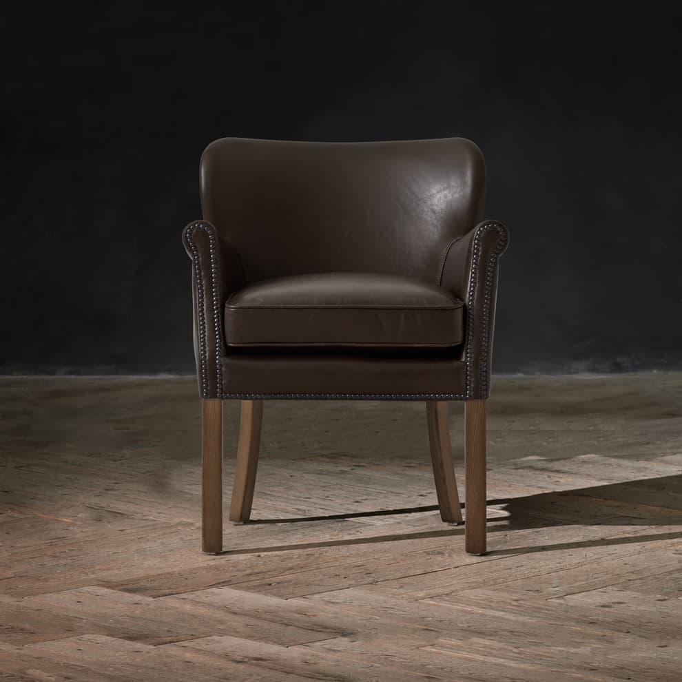Professor Dining Chair in Old Saddle Cocoa & Weathered Oak