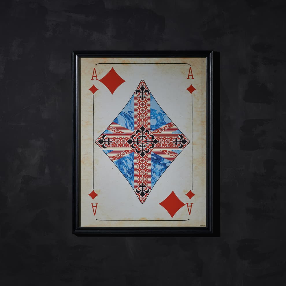 cards aces diamonds wallart detail 2