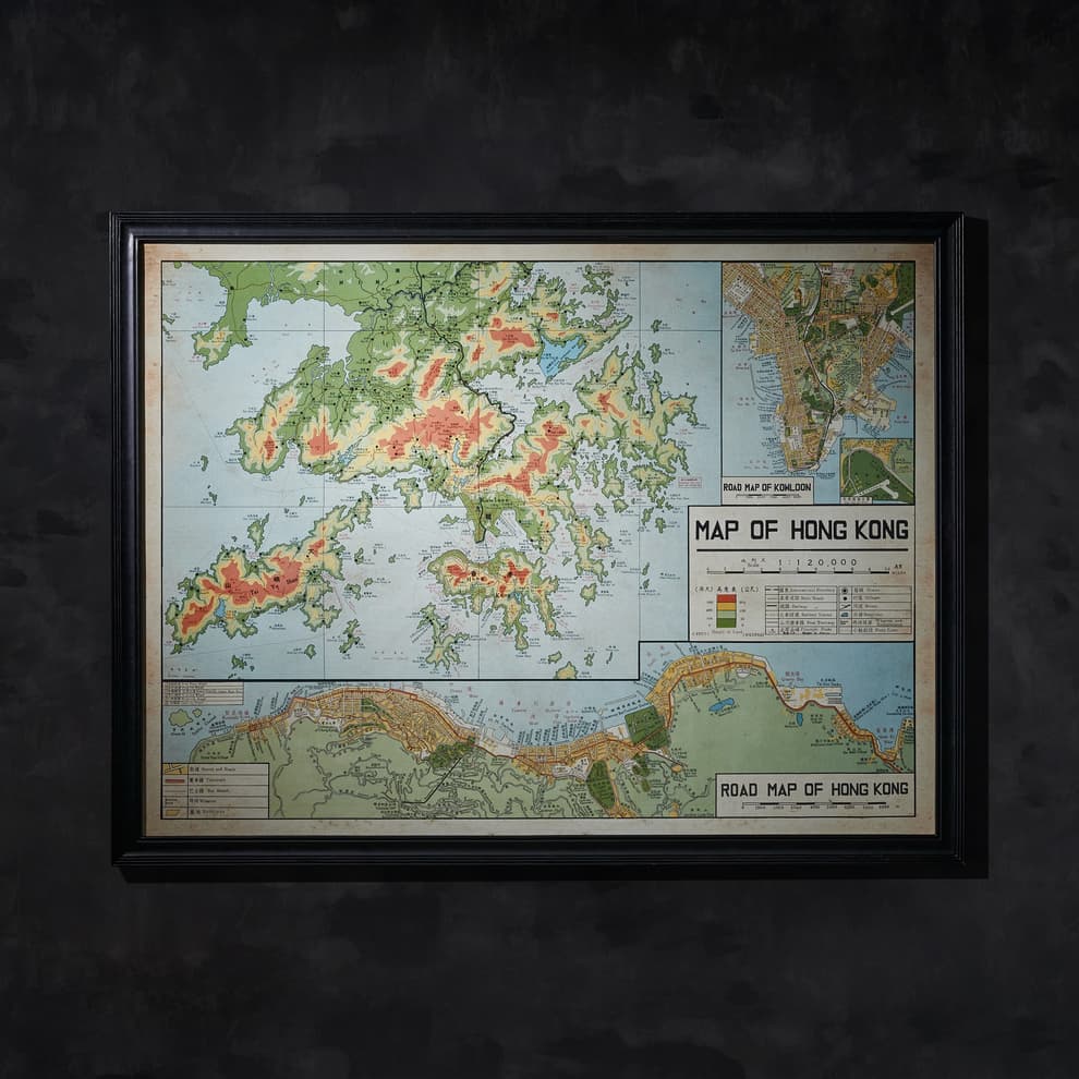 maps hong kong wallart detail 2