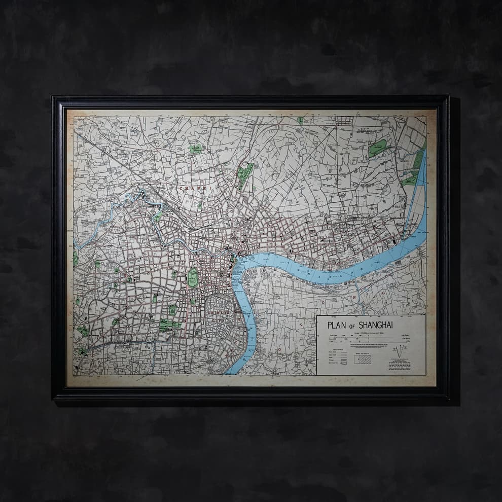 maps shanghai wallart detail 2