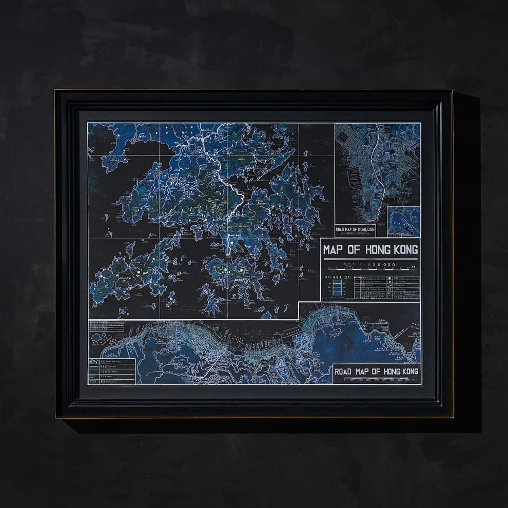 savoy maps hong kong wallart detail 2