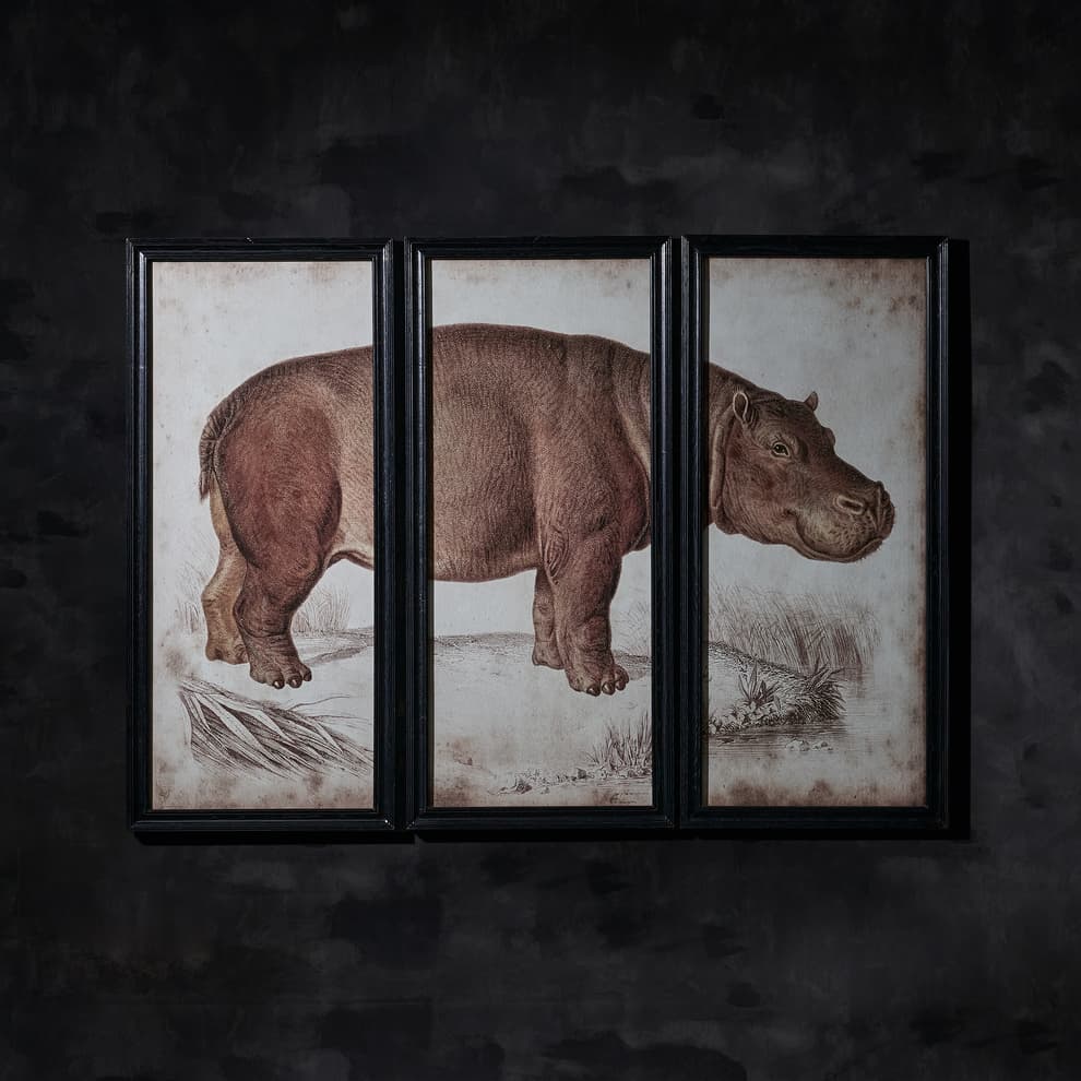 natural hippo wallart detail 2