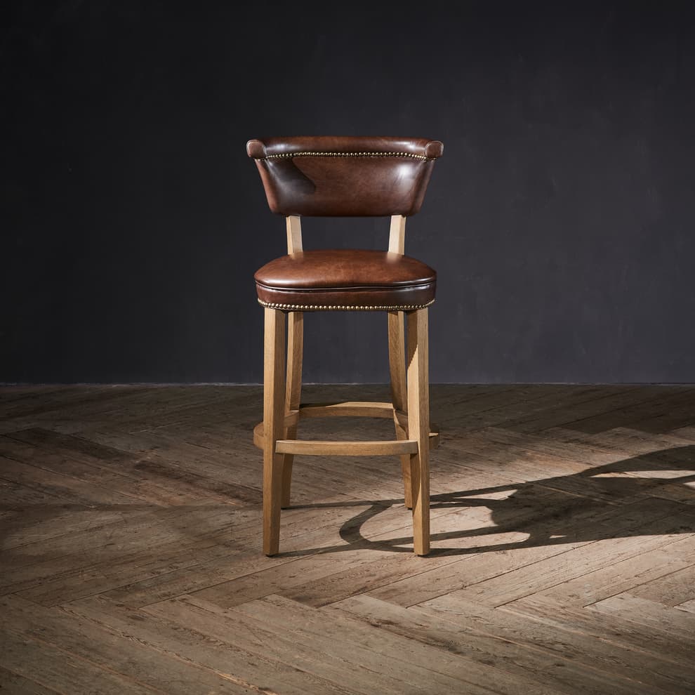 Angeles Barstool in Antique Whiskey front view