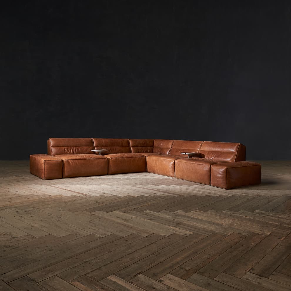 Scrambler Sectional Sofa in Road Warrior Bourbon