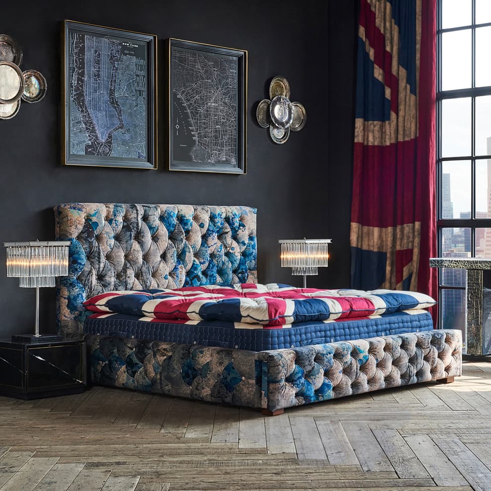Cambridge Bed Frame in Faded And Degraded Melting Paisley